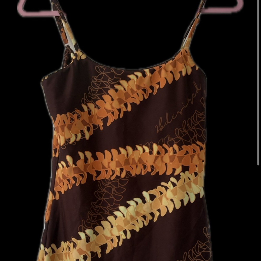 Brown and Orange Puakenikeni PlaySuit